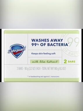 Safeguard Micellar Deep Cleansing Deodorant Soap Aloe, 2 Bars 3.2 oz Each